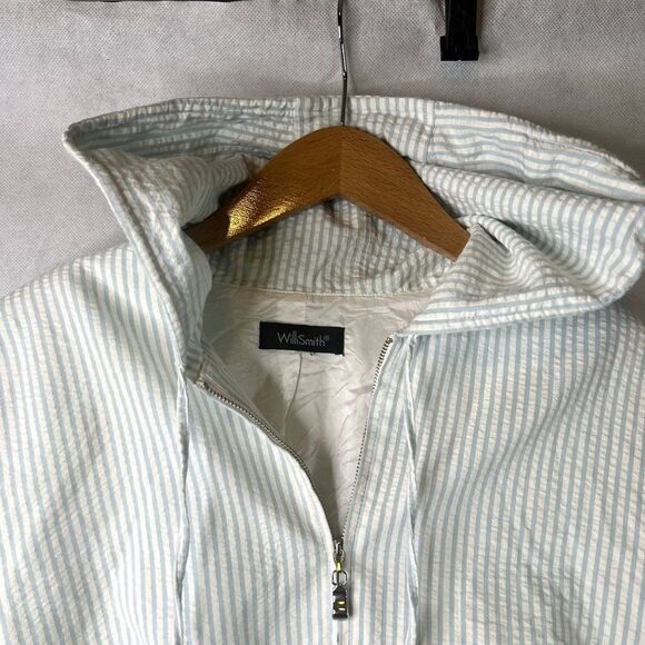 Willi Smith Striped Full Zip Hooded Lightweight‎ Jacket Size Medium - Picture 3 of 10